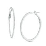 UBV5772EH-10W - 10K White Gold Hoop Earrings