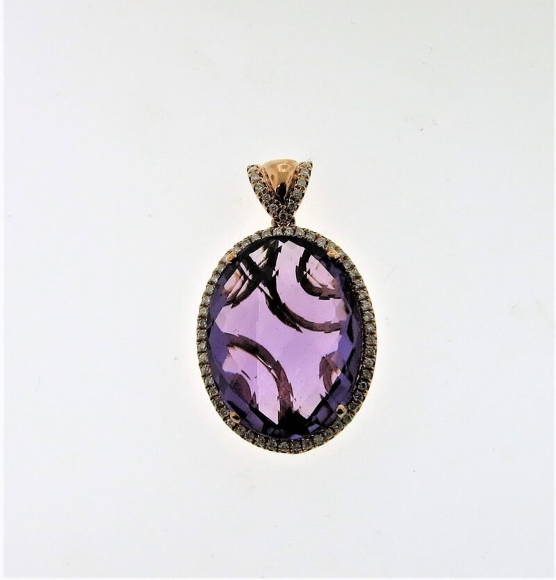 UBV6081PPAM - 18K Rose Gold Amethyst Pendant
