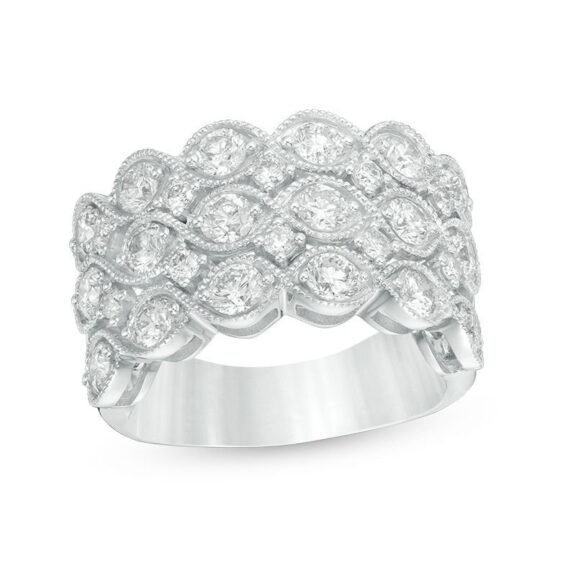 UBV6404AW - 14K White Gold Anniversary Ring