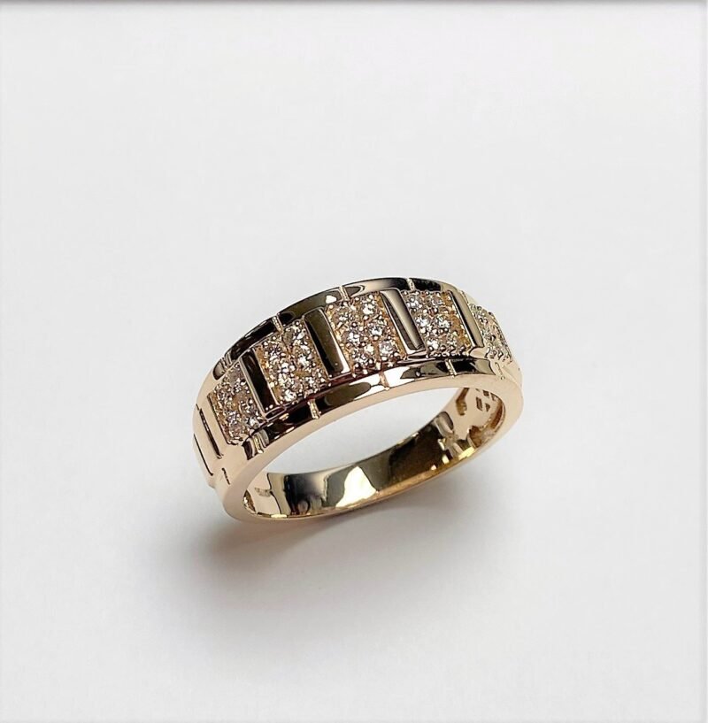 UBV6498GY - 14K Yellow Gold Gents Ring