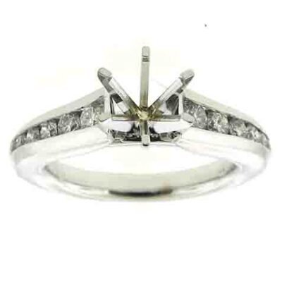 UBV6533SMW - 14K White Gold Semi Mount Ring