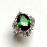 UBV6638FWGTU - 14K White Gold Green Tourmaline Fashion Ring
