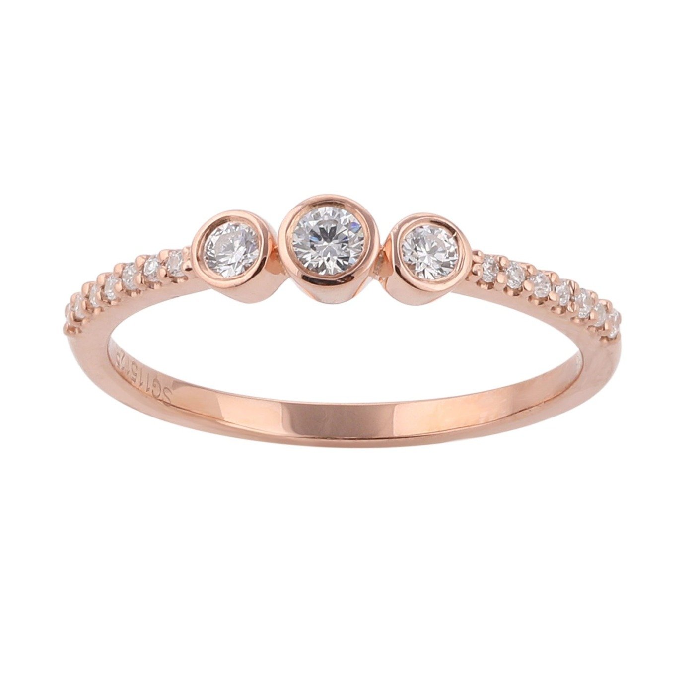 UBV7118FR-10P - 10K Rose Gold Ring