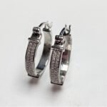 UEJ227EW - 14K White Gold Huggies Earring