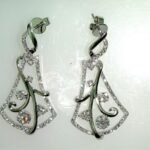 UEJ233EW - 14K White Gold Dangle Earrings