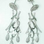 UEJ234EW - 14K White Gold Dangle Earrings