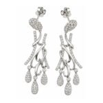 UEJ234EW - 14K White Gold Dangle Earrings