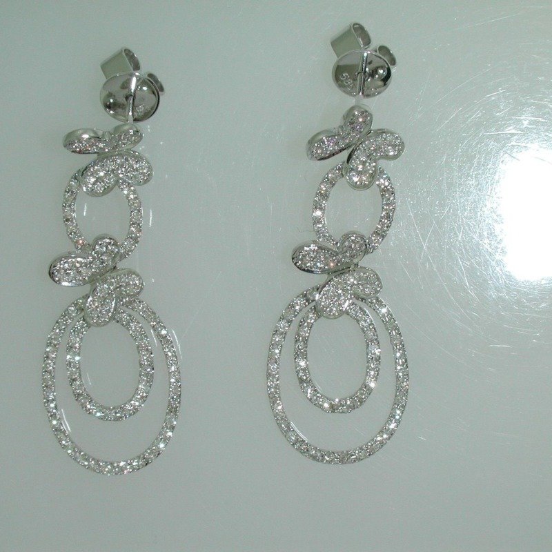 UEJ241W - 14K White Gold Dangle Earrings