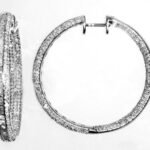 UEJ289W - 14K White Gold Hoop Earrings