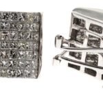 UEL027W - 14K White Gold Stud Earrings