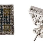 UEL104-A - 14K White Gold Stud Earrings