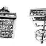 UEL127W - 14K White Gold Stud Earrings