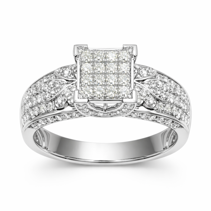 URJ1761LW - 14K White Gold Engagement Ring