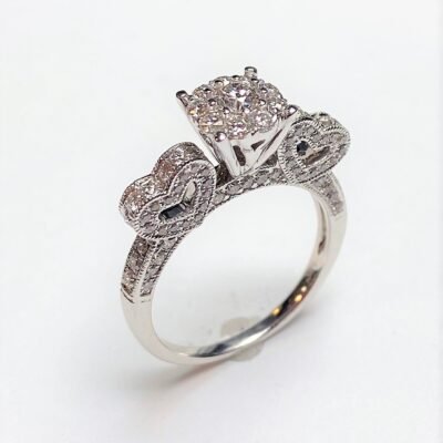 URJ1883LSWBH - 14K White Gold Semi Mount Ring