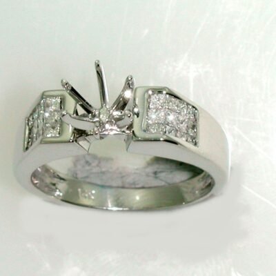URJ1958SW - 14K White Gold Semi Mount Ring