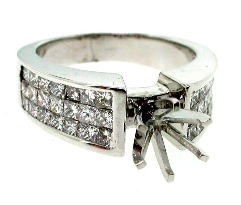 URJ1964SW - 14K White Gold Engagement Ring