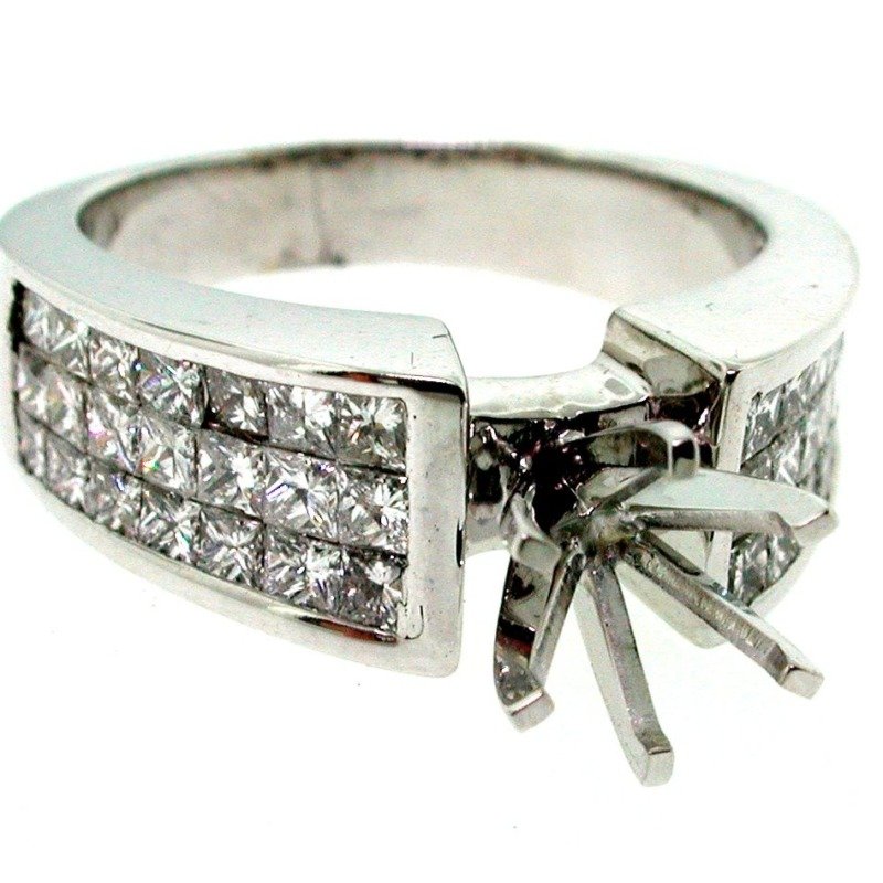 URJ1964SW - 14K White Gold Engagement Ring