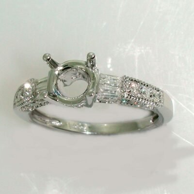 URJ1996SW - 14K White Gold Semi Mount Ring