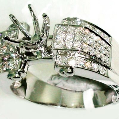 URJ2027SMW-1 - 14K White Gold Semi Mount Ring