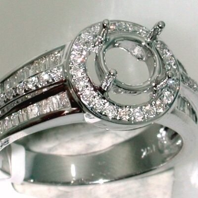 URJ2051SMW - 14K White Gold Semi Mount Ring