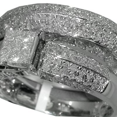 URL1118 - 14K White Gold Bridal Set Ring