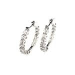 AE11569W1 - 14K White Gold Hoop Earrings