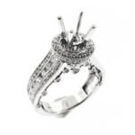 0509RA07W - 14K White Gold Semi Mount Ring