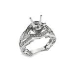 0498RA04W - 14K White Gold Semi Mount Ring