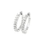 AE11401W - 14K White Gold Hoop Earrings