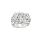 AJ00918-10W - 10K White Gold Gents Ring