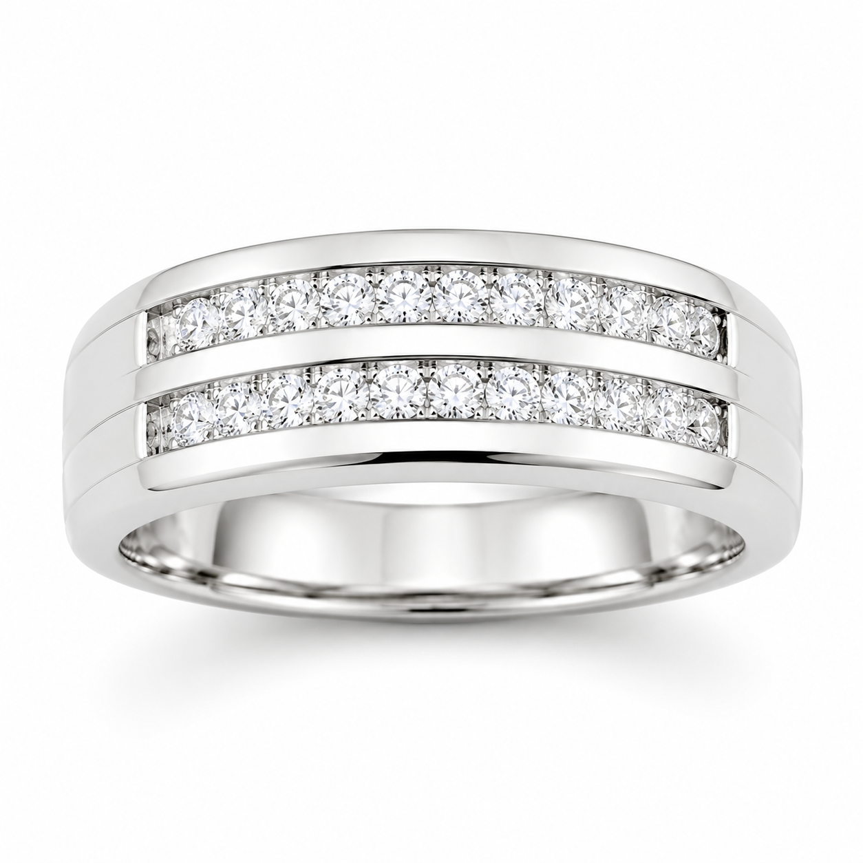 UBV3948GHW -White Gold Gents Ring