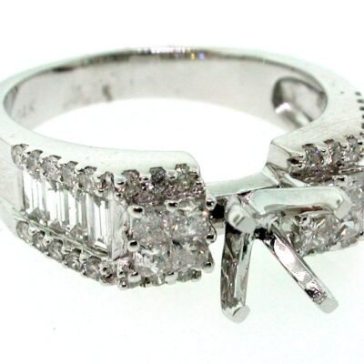 Y8CLR462DW - 14K White Gold Semi Mount Ring
