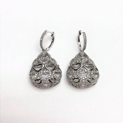 Y8CRE1382DW - 14K White Gold Earrings
