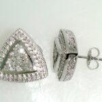 Y8CRE609D - 14K White Gold Stud Earrings