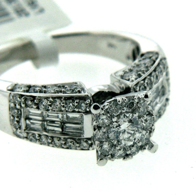 Y8RR1588LSW-1 - 14K White Gold Engagement Ring