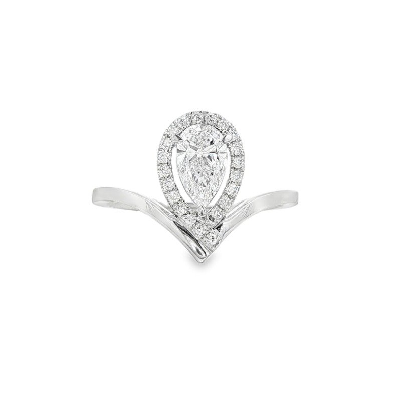 LR60350W-LGD - 14K White Gold Engagement Ring