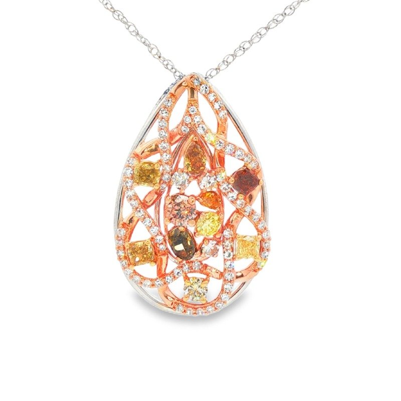 PD15172WPYD - 14K Two Tones Gold Pendant