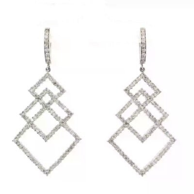 UB8845EW - 14K White Gold Earrings