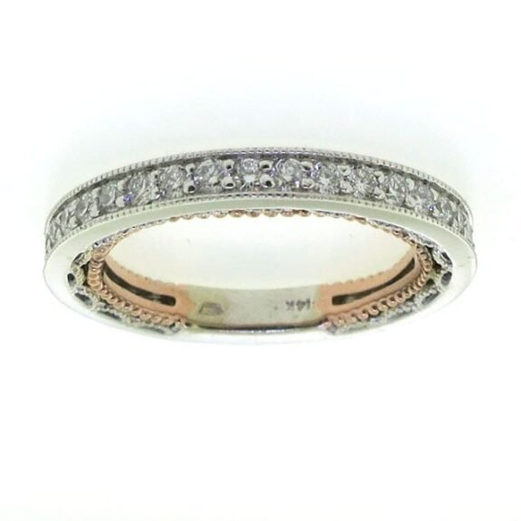 UB10187SMMTT - 14K Two Tones Gold Semi Mount Ring