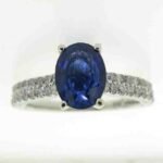 UB10421LWDSA - 14K White Gold Colored Stone Ring