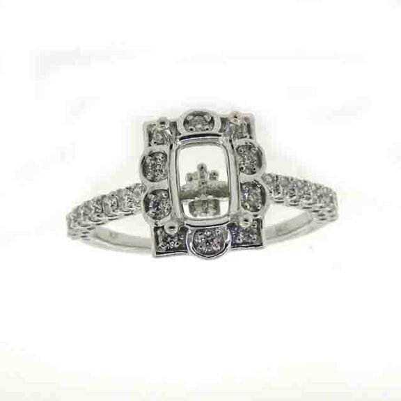 UB10445FRWJSA53 - 14K White Gold Semi Mount Ring