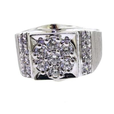 UB5691GKW - 14K White Gold Gents Ring