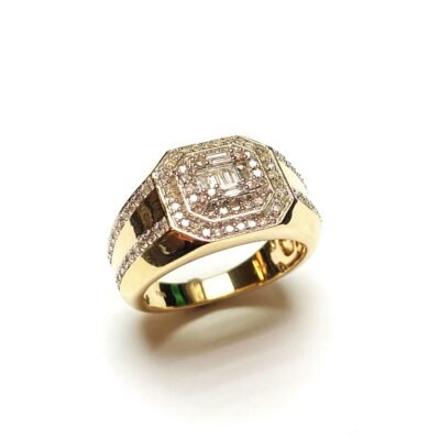 AMR03245Y - 14K Yellow Gold Gents Ring