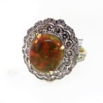 AR12130YOP - 14K White Gold Colored Stone Ring