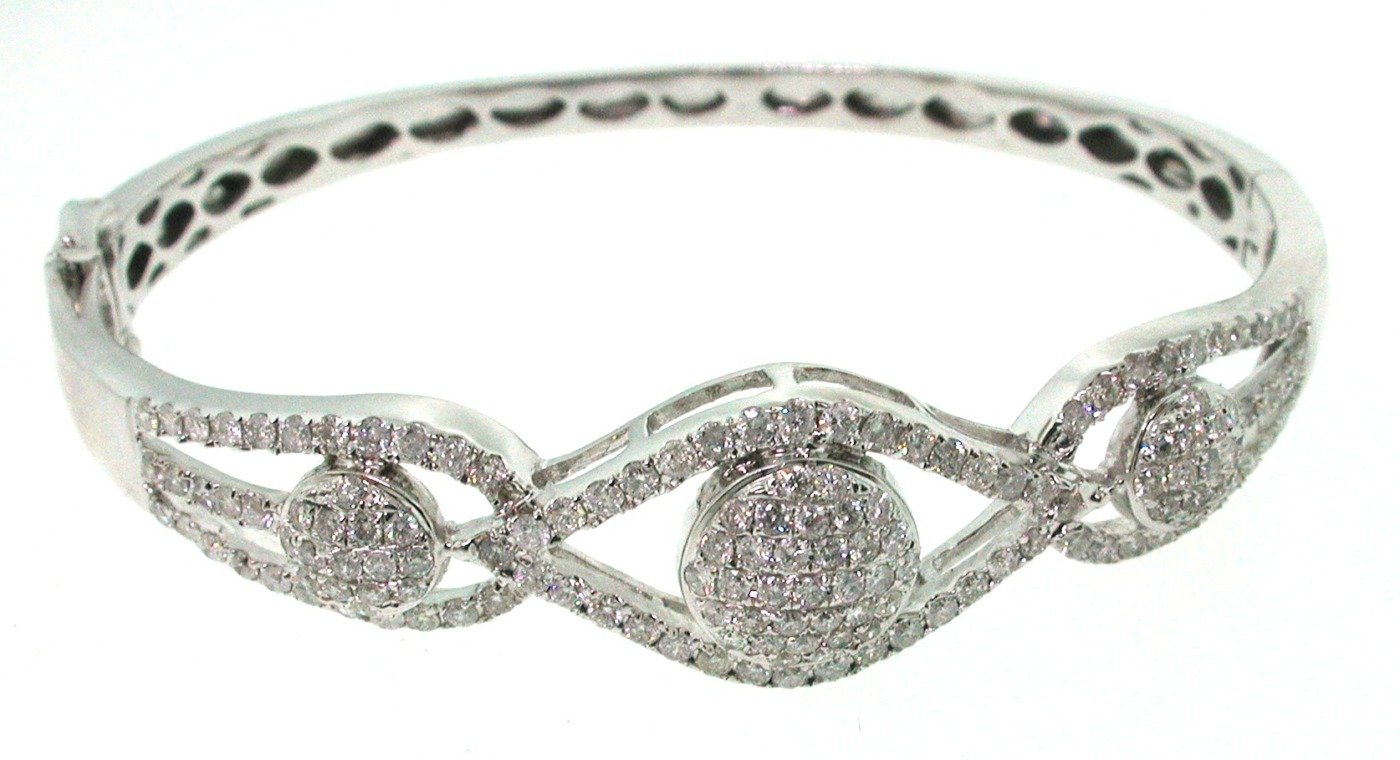 BGR00459W - 14K White Gold Bangle