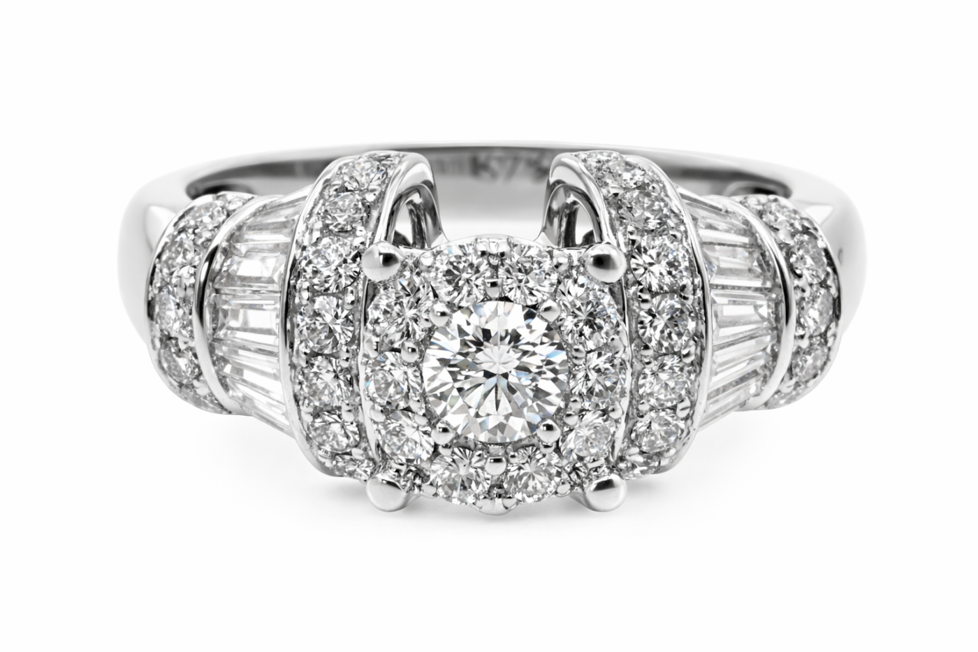 C2039-RD7W/BH - 14K White Gold Engagement Ring