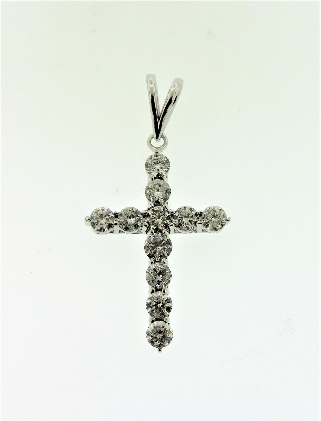 CO14KCRW - 14K White Gold Cross Pendant