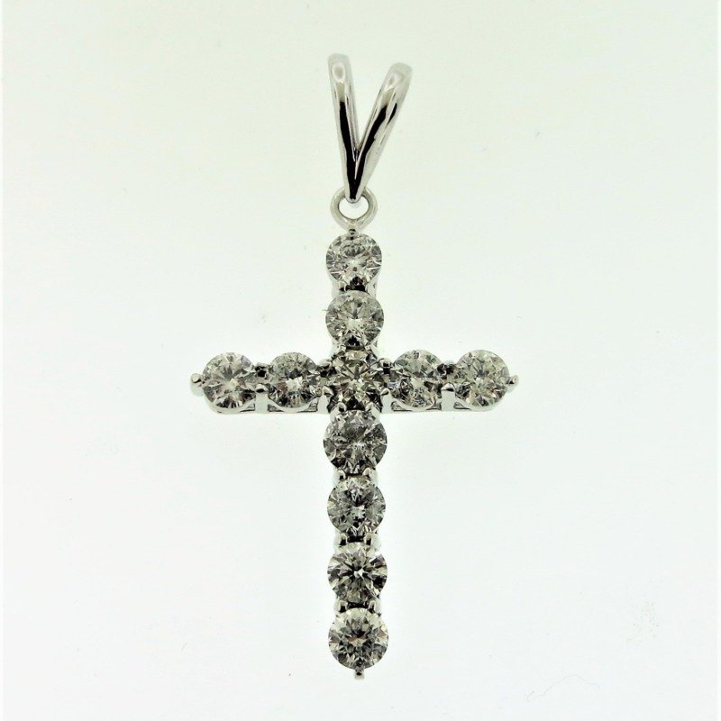 CO14KCRW - 14K White Gold Cross Pendant
