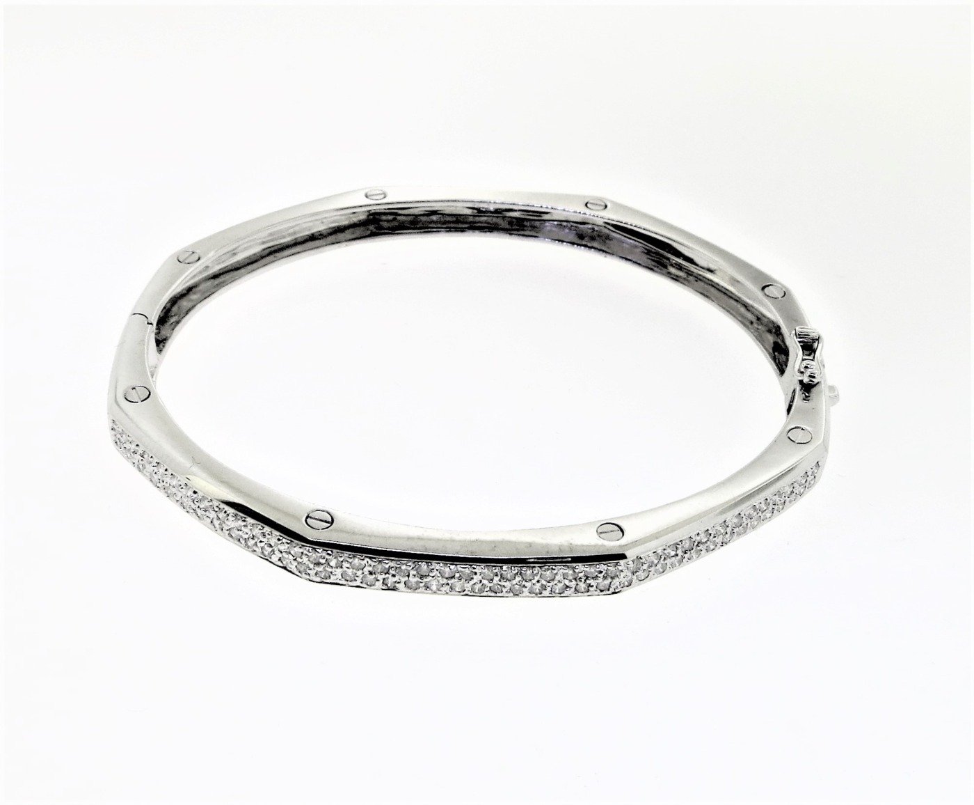 COBG11614W - 14K White Gold Bangle