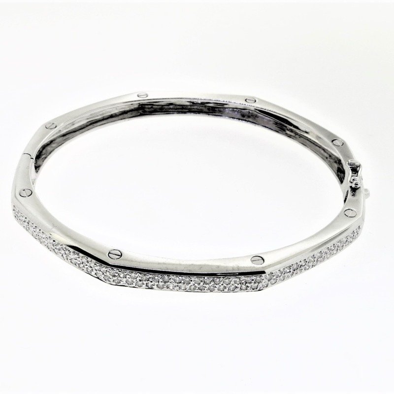 COBG11614W - 14K White Gold Bangle